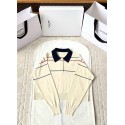 CELINE 25SS Arc de Triomphe Embroidered Striped Polo Long Sleeve CELINE 25SS Arc de Triomphe Embroidered Striped Polo Long Sleeve