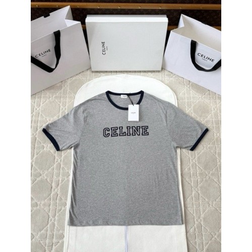 CELINE 25SS Flocked Printed Short Sleeve - GREY