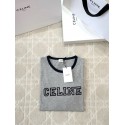 CELINE 25SS Flocked Printed Short Sleeve - GREY CELINE 25SS Flocked Printed Short Sleeve - GREY