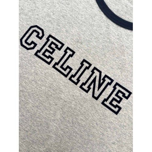CELINE 25SS Flocked Printed Short Sleeve - GREY CELINE 25SS Flocked Printed Short Sleeve - GREY