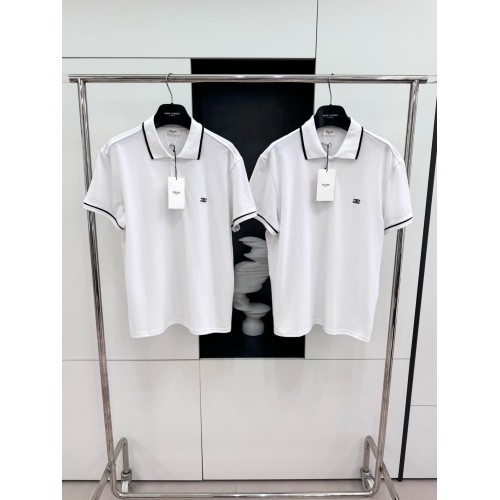 CELINE Arc de Triomphe Embroidered Polo - White