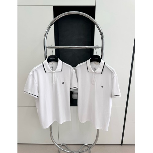 CELINE Arc de Triomphe Embroidered Polo - White