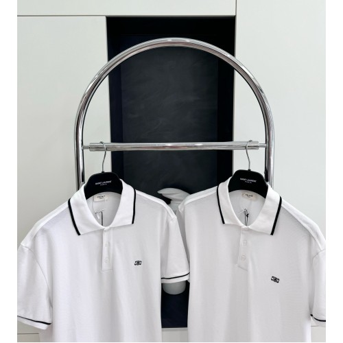 CELINE Arc de Triomphe Embroidered Polo - White
