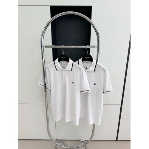 CELINE Arc de Triomphe Embroidered Polo - White