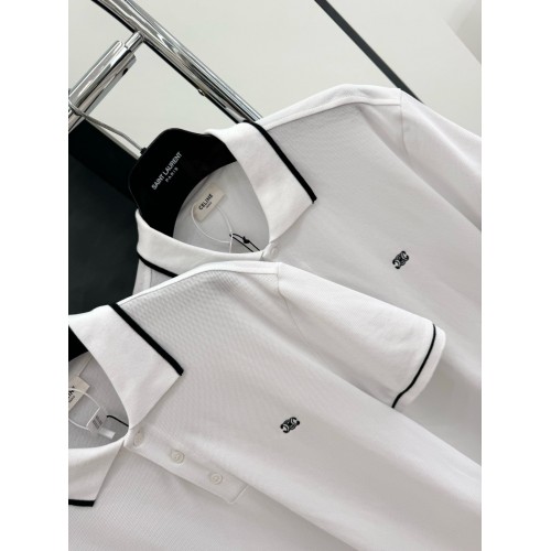 CELINE Arc de Triomphe Embroidered Polo - White