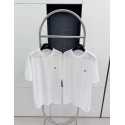 CELINE Triomphe Motif Embroidered Loose-Fit T-Shirt - White CELINE Triomphe Motif Embroidered Loose-Fit T-Shirt - White