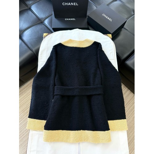 CHANEL 2024FW Belted Cardigan - Black
