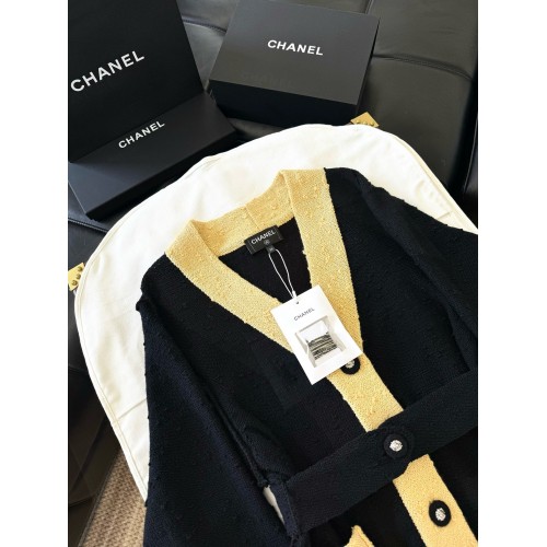 CHANEL 2024FW Belted Cardigan - Black