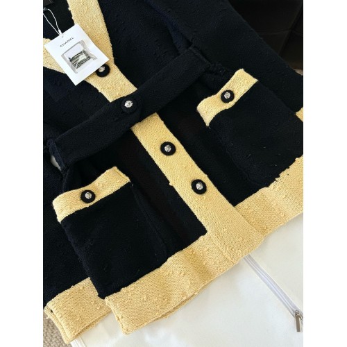 CHANEL 2024FW Belted Cardigan - Black