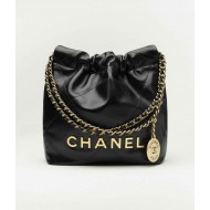 CHANEL 22 Mini Handbag - Calfskin Gold Black