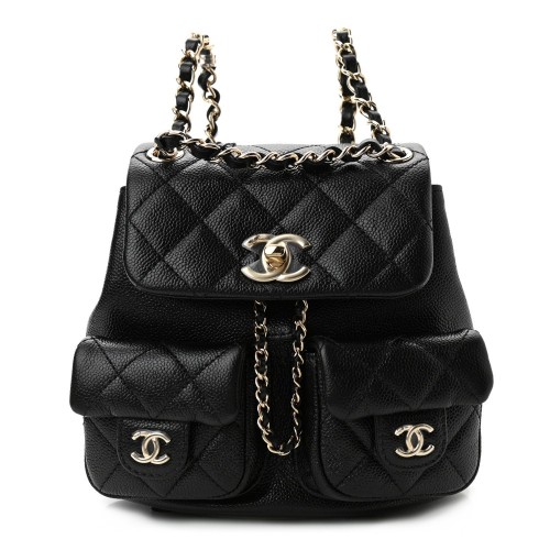 CHANEL 23P Mini Duma Backpack - Black Caviar