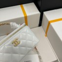 CHANEL 23P Vanity Case - Small White Lambskin