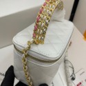 CHANEL 23P Vanity Case - Small White Lambskin