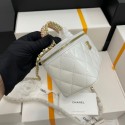 CHANEL 23P Vanity Case - Small White Lambskin