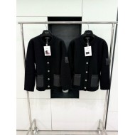 CHANEL 24B New Leather Pocket Cashmere Coat