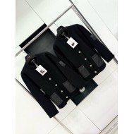CHANEL 24B New Leather Pocket Cashmere Coat