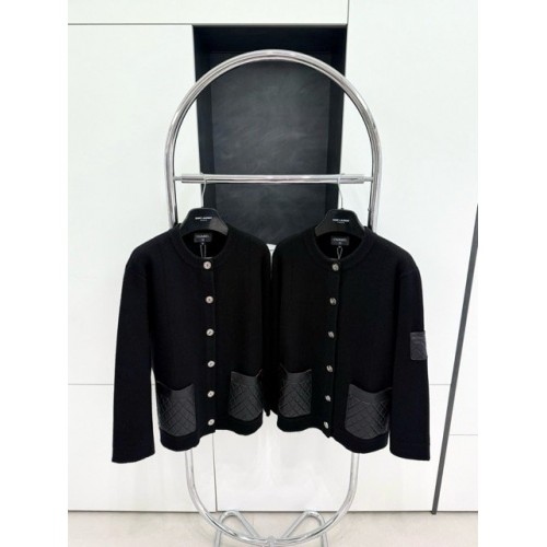 CHANEL 24B New Leather Pocket Cashmere Coat CHANEL 24B New Leather Pocket Cashmere Coat