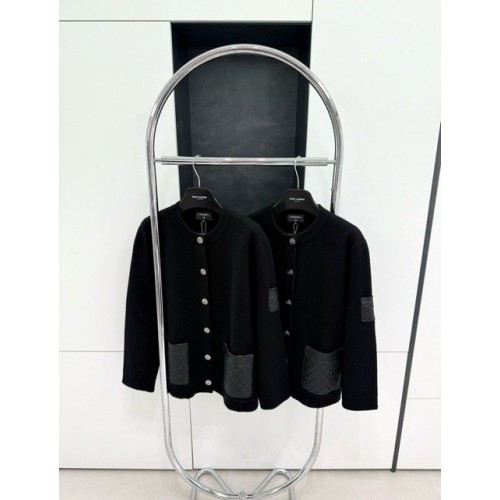 CHANEL 24B New Leather Pocket Cashmere Coat CHANEL 24B New Leather Pocket Cashmere Coat