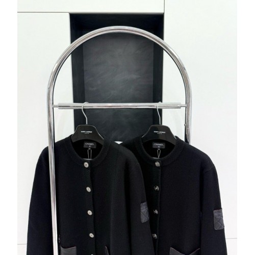 CHANEL 24B New Leather Pocket Cashmere Coat CHANEL 24B New Leather Pocket Cashmere Coat