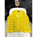 CHANEL 25C Openwork Woven Cardigan - Yellow CHANEL 25C Openwork Woven Cardigan - Yellow
