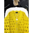 CHANEL 25C Openwork Woven Cardigan - Yellow CHANEL 25C Openwork Woven Cardigan - Yellow