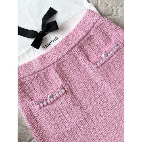 CHANEL 25P Pearl Ribbon Skirt - Pink CHANEL 25P Pearl Ribbon Skirt - Pink