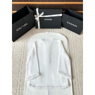 CHANEL 25P Pearl Web Top - White