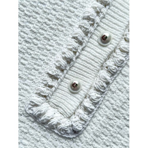 CHANEL 25P Pearl Web Top - White