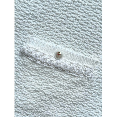 CHANEL 25P Pearl Web Top - White