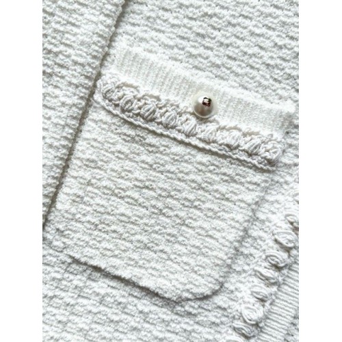 CHANEL 25P Woven Cardigan - White CHANEL 25P Woven Cardigan - White