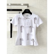 CHANEL 25S Bow Print Short Sleeves