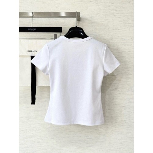 CHANEL 25S Bow Print Short Sleeves