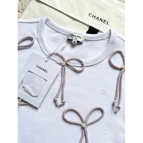 CHANEL 25S Bow Print Short Sleeves CHANEL 25S Bow Print Short Sleeves