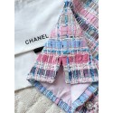 CHANEL 25S Chanel Style Pink Braided Glass Button Vest Camisole CHANEL 25S Chanel Style Pink Braided Glass Button Vest Camisole
