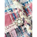 CHANEL 25S Chanel Style Pink Braided Glass Button Vest Camisole CHANEL 25S Chanel Style Pink Braided Glass Button Vest Camisole