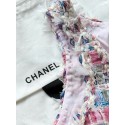CHANEL 25S Chanel Style Pink Braided Glass Button Vest Camisole CHANEL 25S Chanel Style Pink Braided Glass Button Vest Camisole