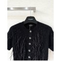 CHANEL 25S Feather Cardigan - Black