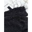 CHANEL 25S Feather Cardigan - Black