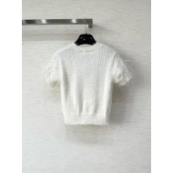 CHANEL 25S Feather Cardigan - White