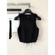 CHANEL 25S Feather Vest - Black