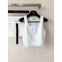 CHANEL 25S Feather Vest - White CHANEL 25S Feather Vest - White