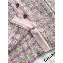 CHANEL 25S Ruffle Collar Check Braided Short Sleeve - Pink CHANEL 25S Ruffle Collar Check Braided Short Sleeve - Pink