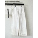 CHANEL 25S Scale Beaded Tassel White Jeans