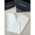 CHANEL 25S Scale Beaded Tassel White Jeans