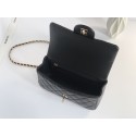 CHANEL Classic Mini Flap Top Handle Handbag - Black Lambskin