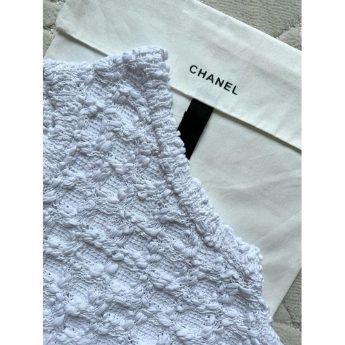 CHANEL Cotton Long Cardigan - White CHANEL Cotton Long Cardigan - White