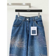 CHANEL Feather Leaf Rhinestone Jeans Cost