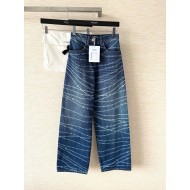CHANEL Pearl Printed Jeans - Blue
