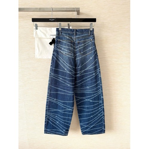 CHANEL Pearl Printed Jeans - Blue CHANEL Pearl Printed Jeans - Blue
