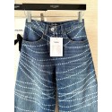 CHANEL Pearl Printed Jeans - Blue CHANEL Pearl Printed Jeans - Blue